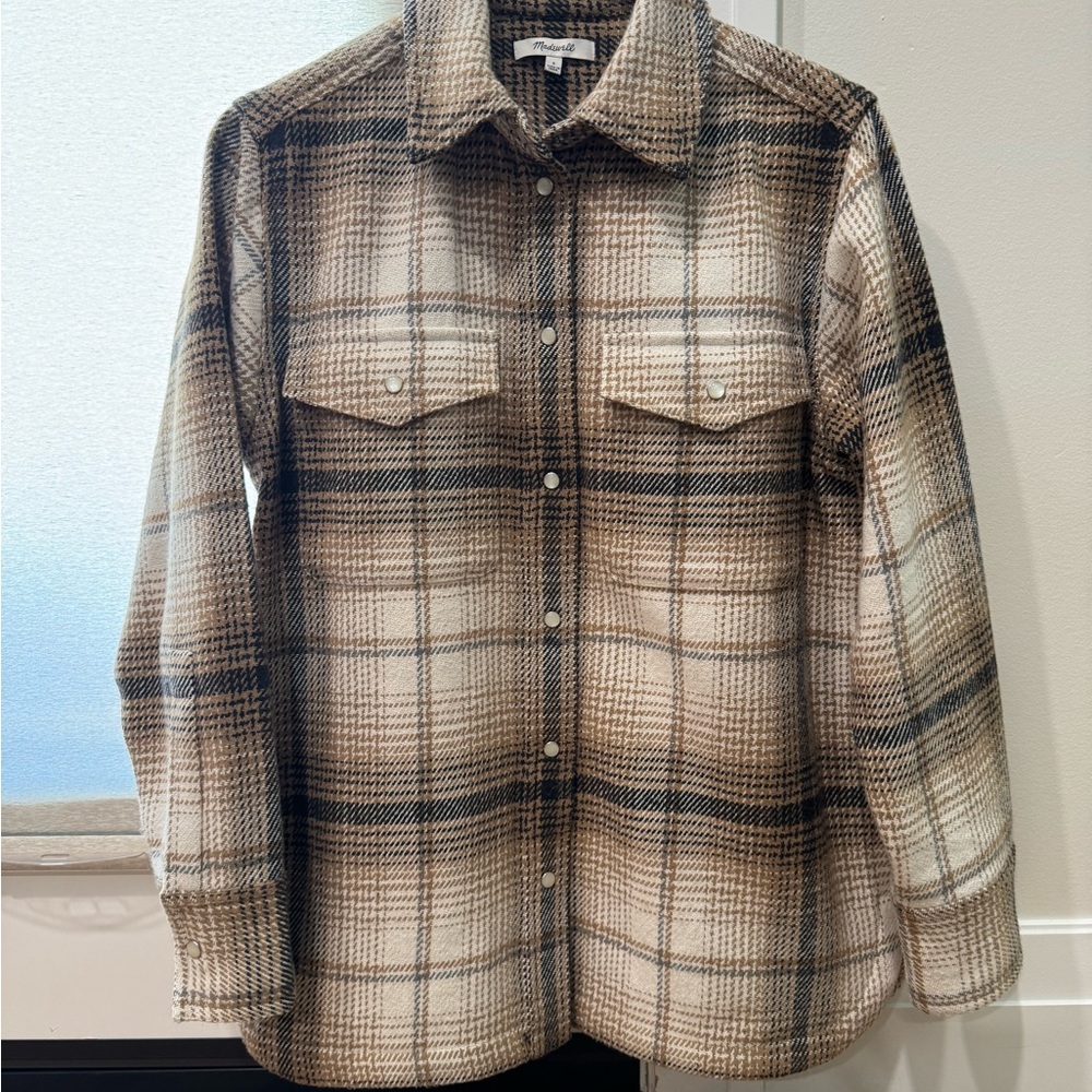 Madewell Plaid Button-Up Coat